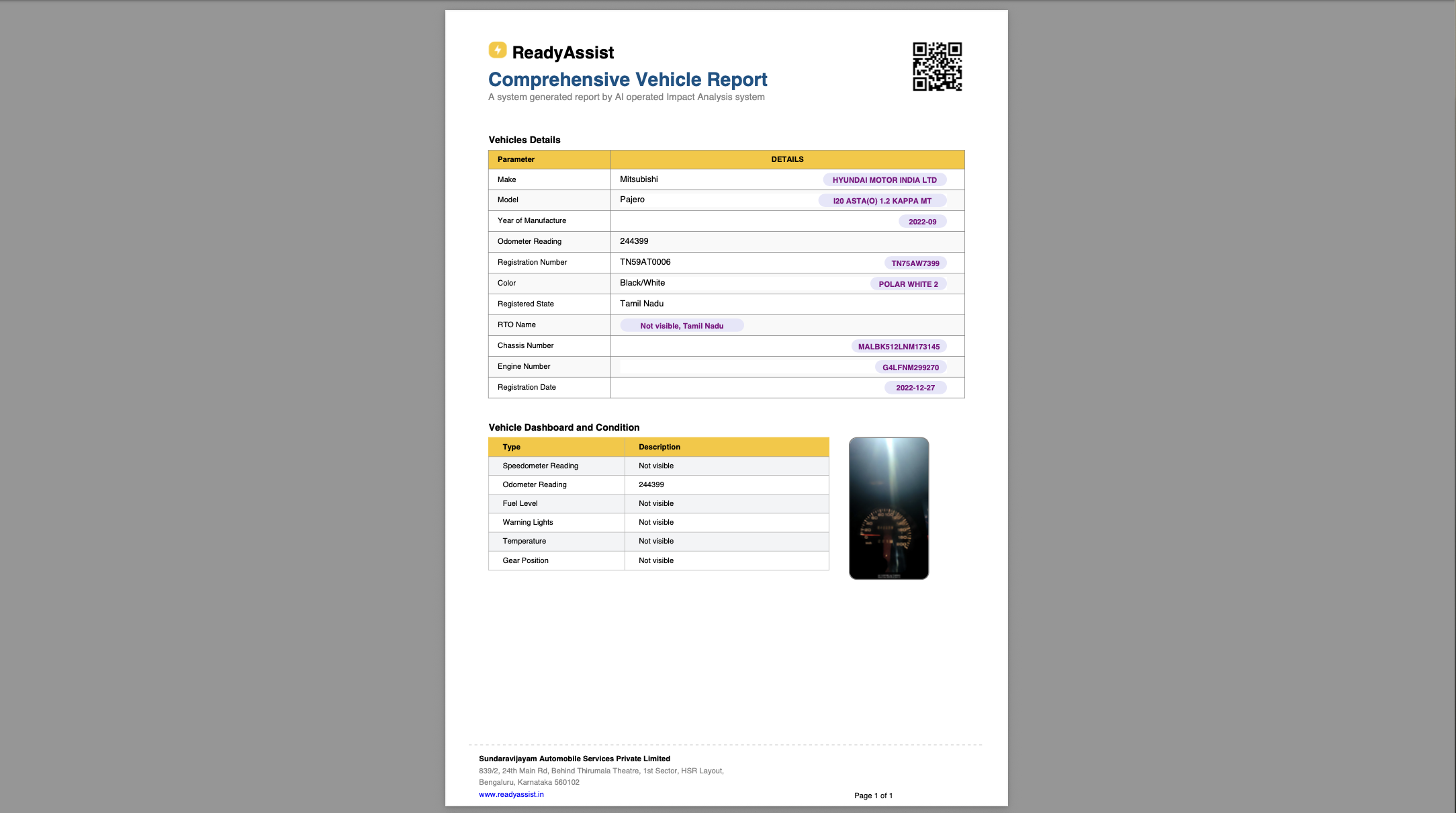 Repair Order Report Preview